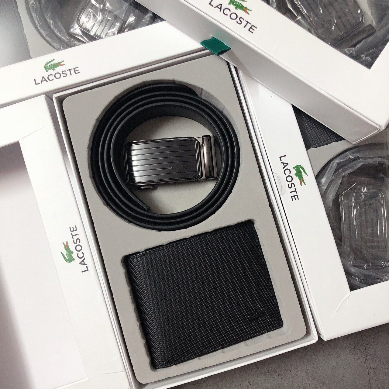 Set Lacoste ví nịt sọc ngang - S123