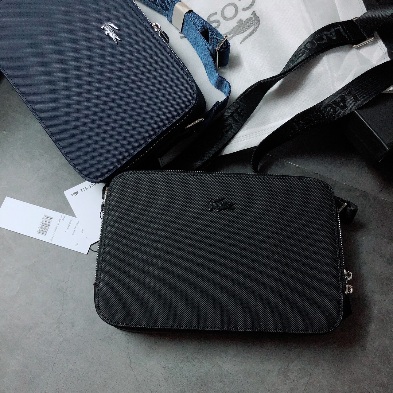 Túi Lacoste office trung sần trơn - XK826