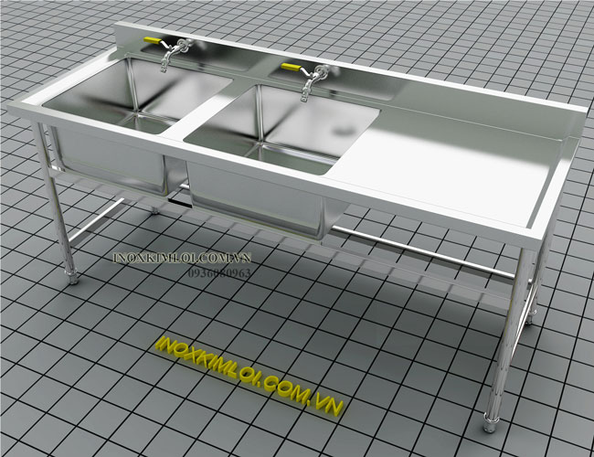 chọn bàn chậu rửa inox công nghiệp chất liệu inox 304 hoặc 201
