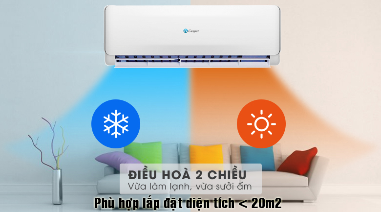 Điều hòa Casper 12.000BTU 2 chiều EH-012TL22