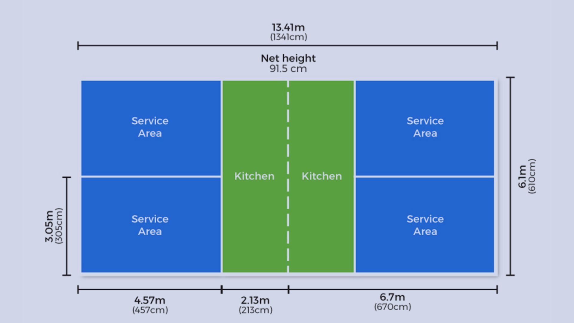 Bố cục sân Pickleball