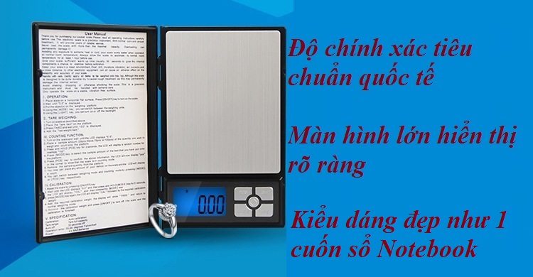 Cân tiểu ly bỏ túi NoteBook 500g/0.01g