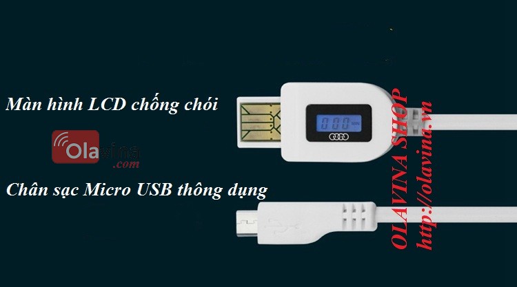 Cáp sạc thông minh đo thời gian, điện áp, dòng sạc