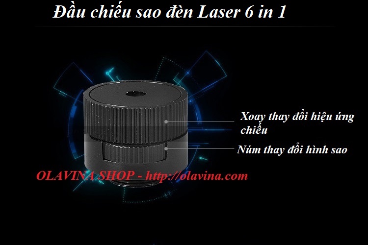 Đầu chiếu sao đèn Laser 6 in 1