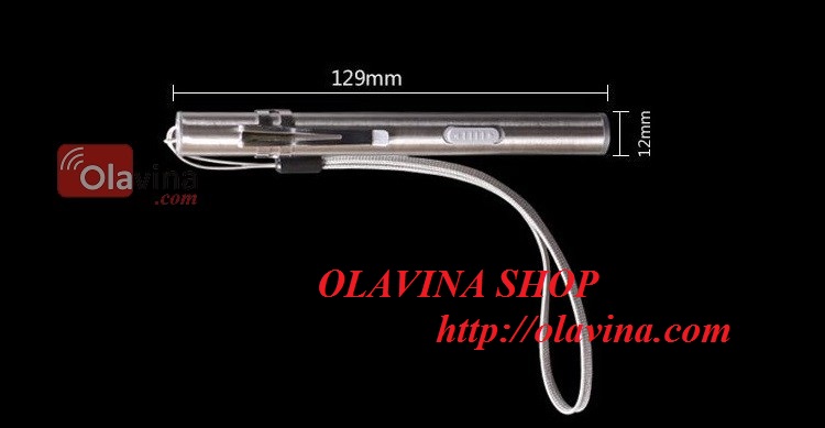 Đèn pin mini Inox sạc USB OLAVINA SHOP