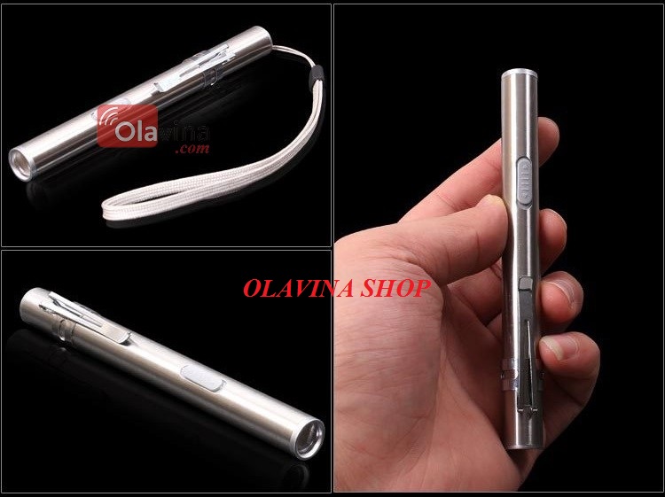 Đèn pin mini Inox sạc USB OLAVINA SHOP