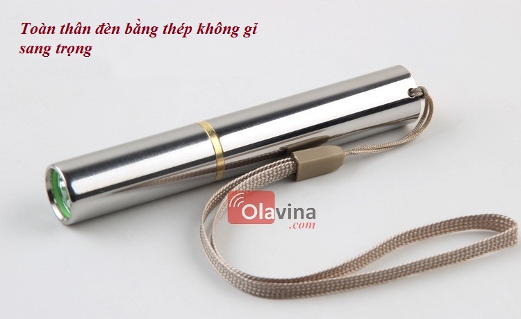 Đèn pin siêu sáng mini Inox Cree XPE