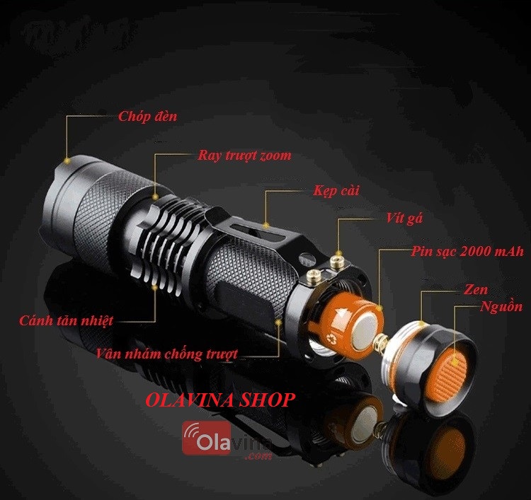 Đèn pin siêu sáng mini Zoom Cree Q5