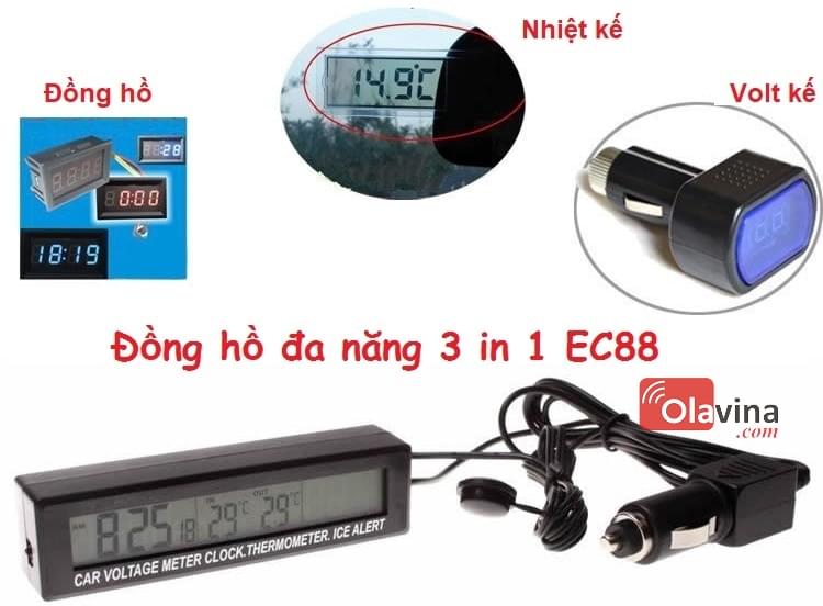 Đồng hồ đo nhiệt độ, điện áp trên ô tô EC88