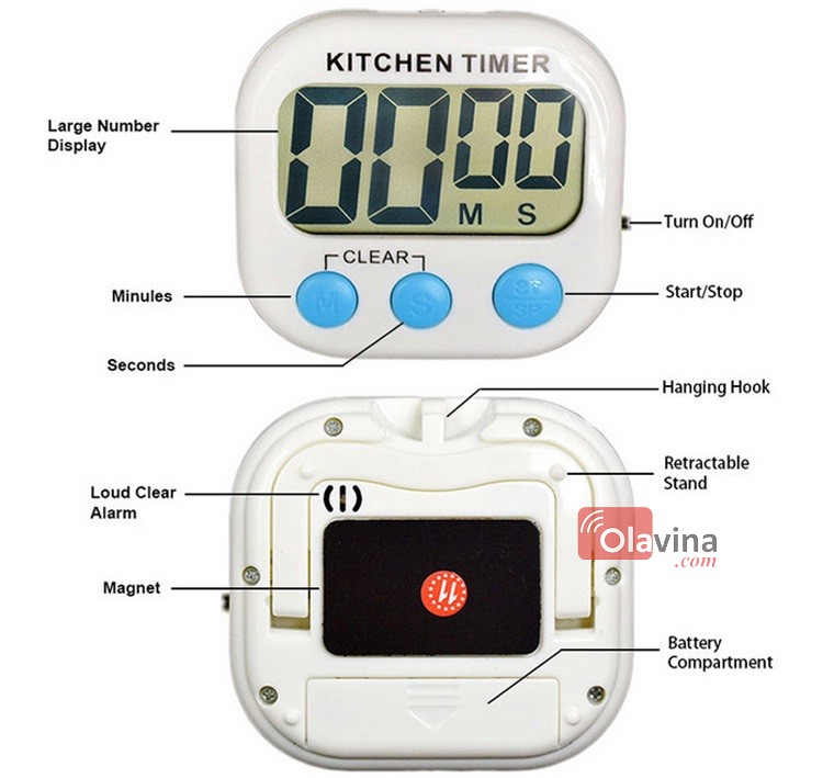 Đồng hồ hẹn giờ nấu ăn Kitchen Timer