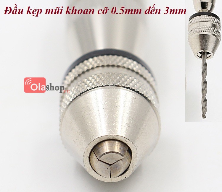 Khoan tay mini kẹp mũi 0.5mm - 3mm