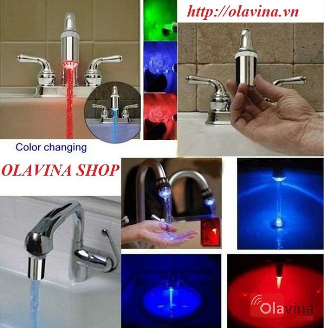 Vòi nước phát sáng đổi màu cảm biến nhiệt OLAVINA SHOP