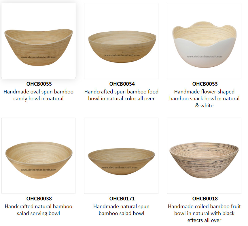 handcrafted coiled bamboo gifts and tableware and decorative home accents and home decor accessories products suppliers