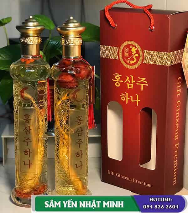 Chai rượu nhân sâm hàn quốc