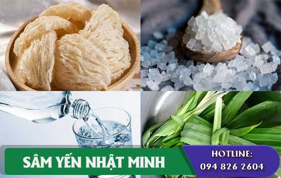 nguyên liệu nấu yến chưng lá dứa hạt chia