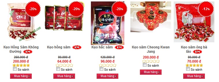 keo nhan sam