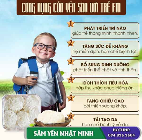 lợi ích yến sào với trẻ em