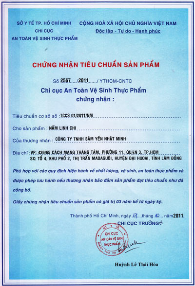 CONG BO NAM LINH CHI