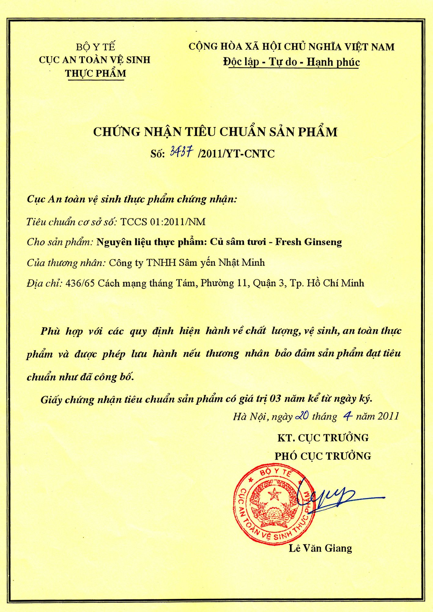 giay cong bo sam tuoi