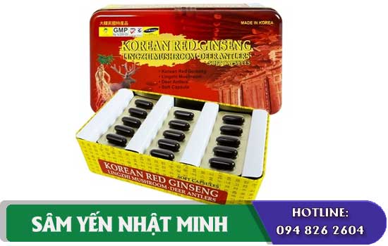 Viên Hồng sâm Linh chi Nhung hươu Bio 60viên ngủ ngon