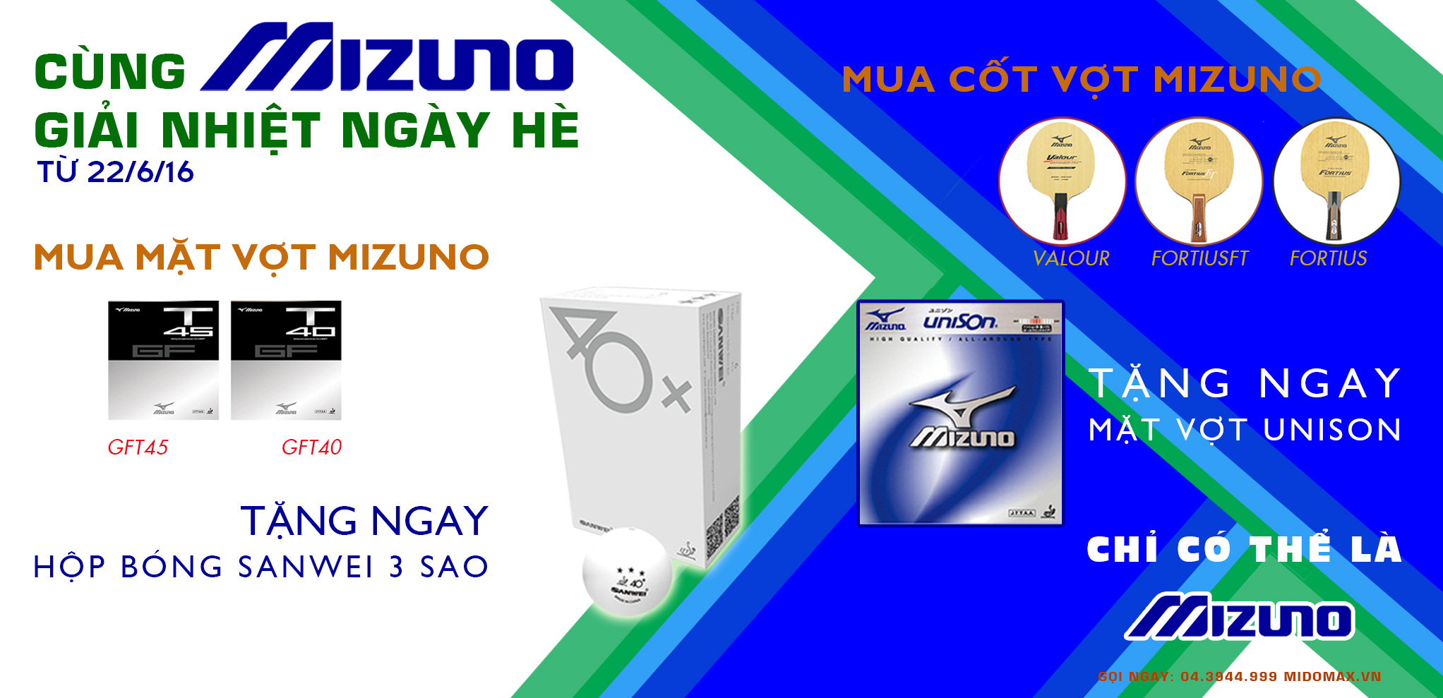 Khuyến mại Sốc mừng Sinh nhật Bóng bàn Mizuno