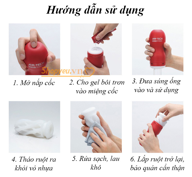 cách sử dụng cốc thủ dâm Air Tech Tenga