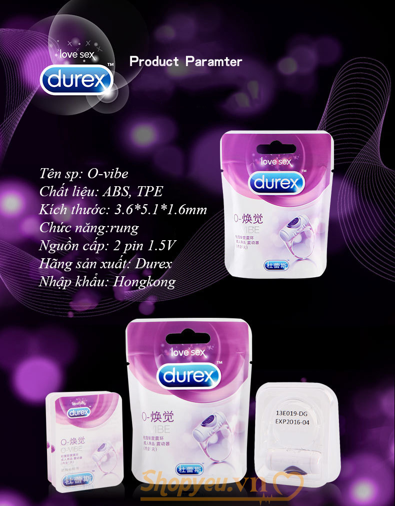 thông tin Vòng rung tình yêu Durex Vibration Ring chính hãng