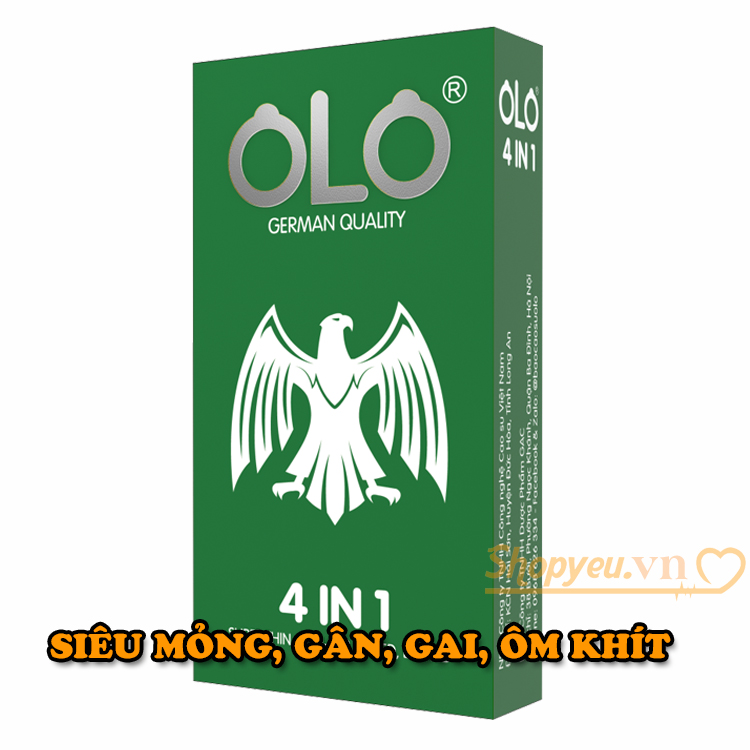Bao cao su 4 in 1 ô lô hộp 10 chiếc
