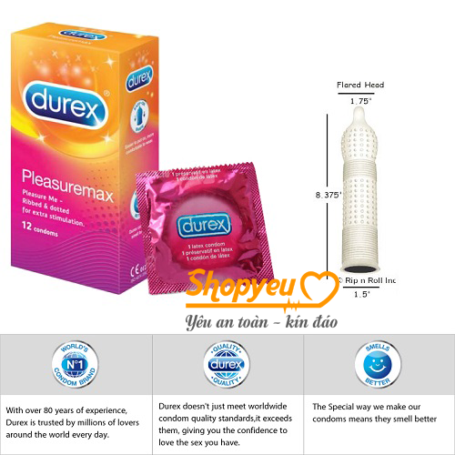 bao cao su Durex Pleasuremax