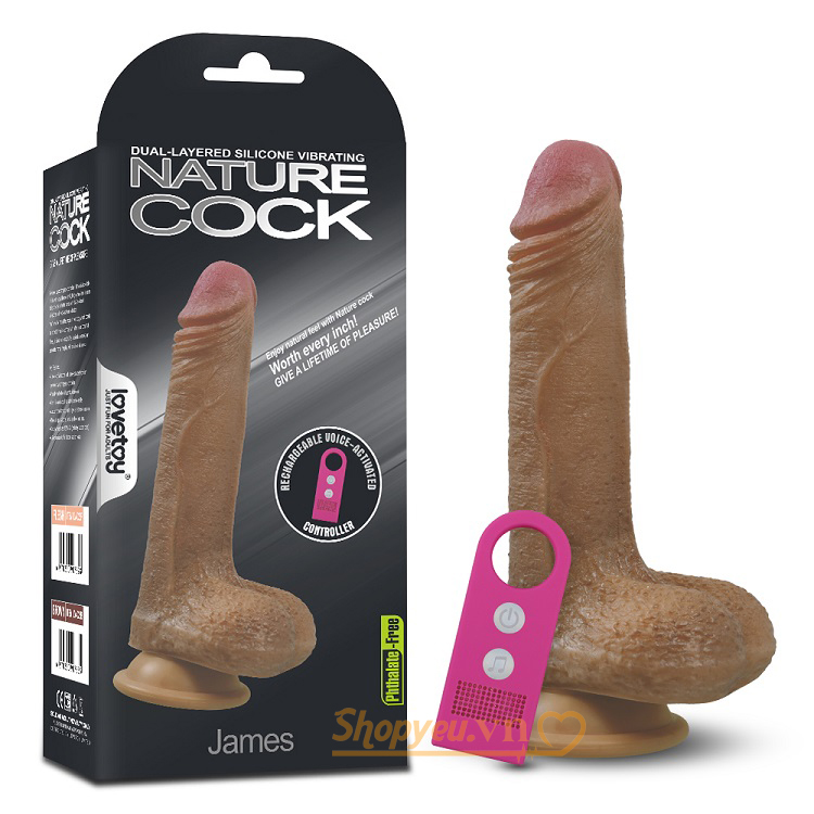 Dương vật giả gắn tường hai lớp Silicone có rung James