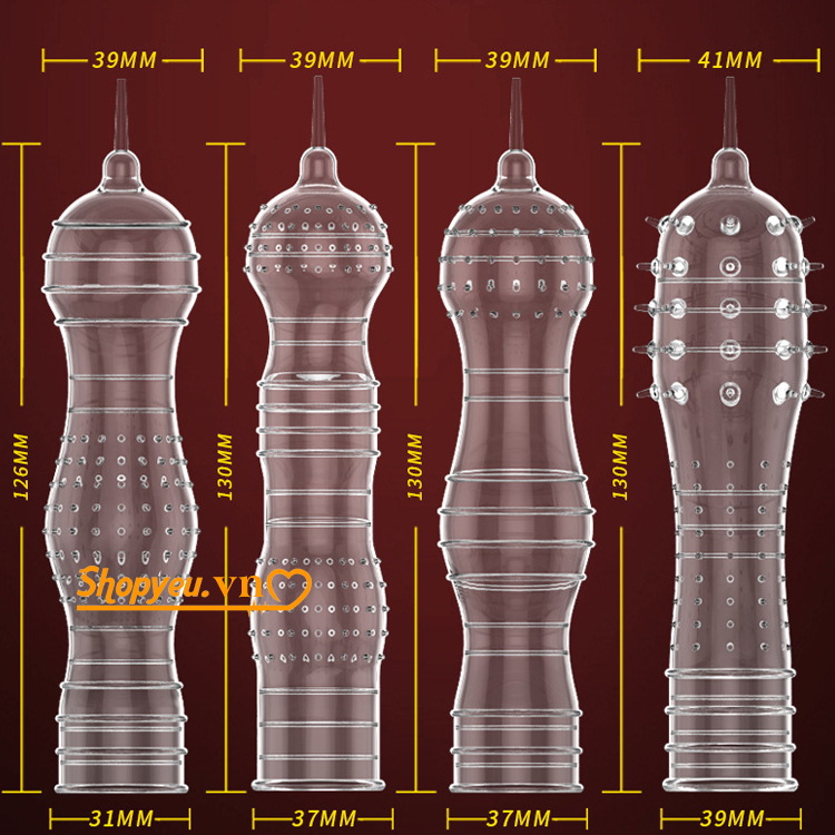 kích thước Bao cao su đôn dên siêu mỏng