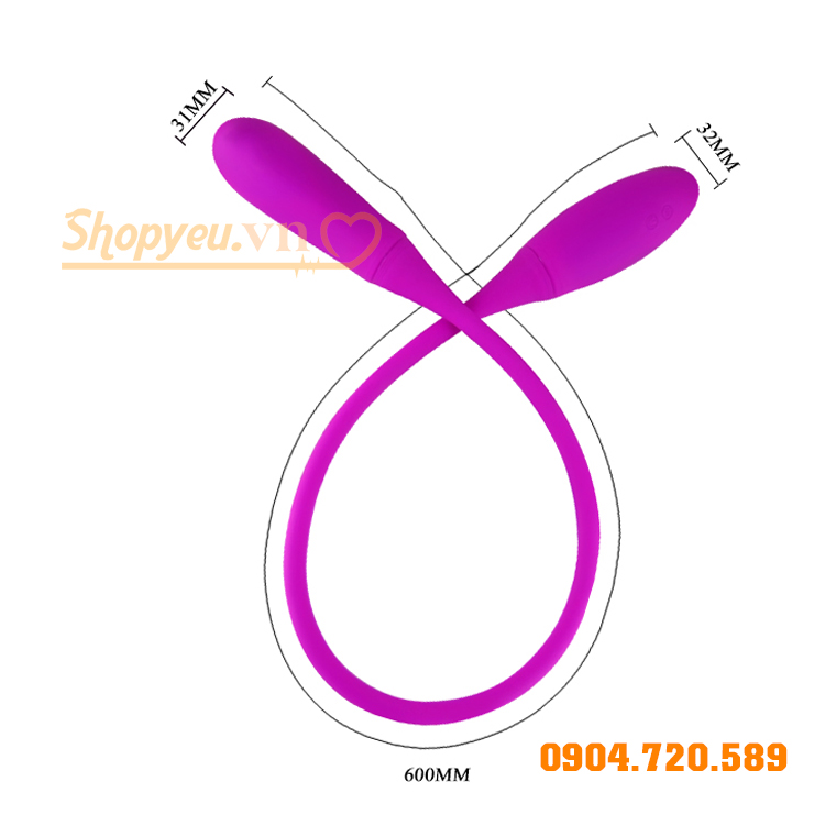 Trứng rung hai đầu nhân đôi khoái cảm Prettylove Snaky vibe