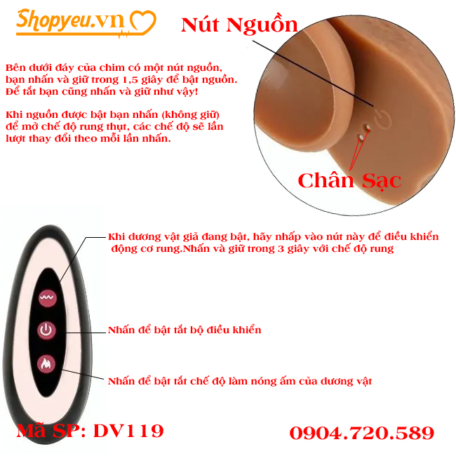 Cách sử dụng dương vật giả Silicon DV119