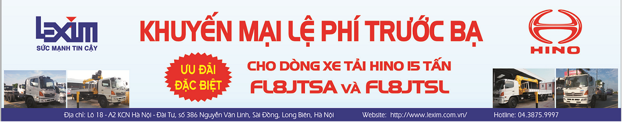 Khuyến Mại Lệ Phí Trước Bạ Cho Dòng Xe Tải HINO FL8JTSA Và FL8JTSL Và Đầu Kéo Hino