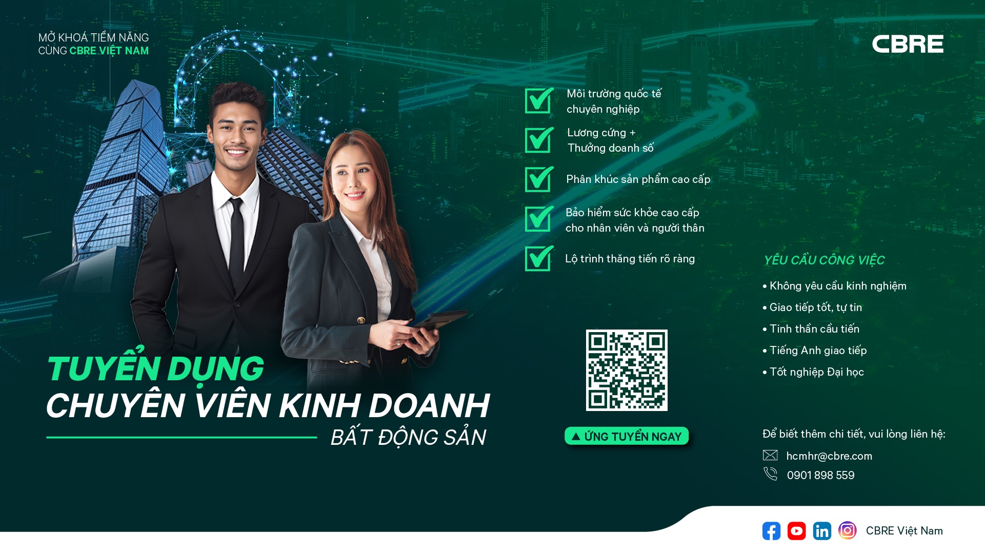 CBRE thông báo tuyển dụng chuyên viên kinh doanh