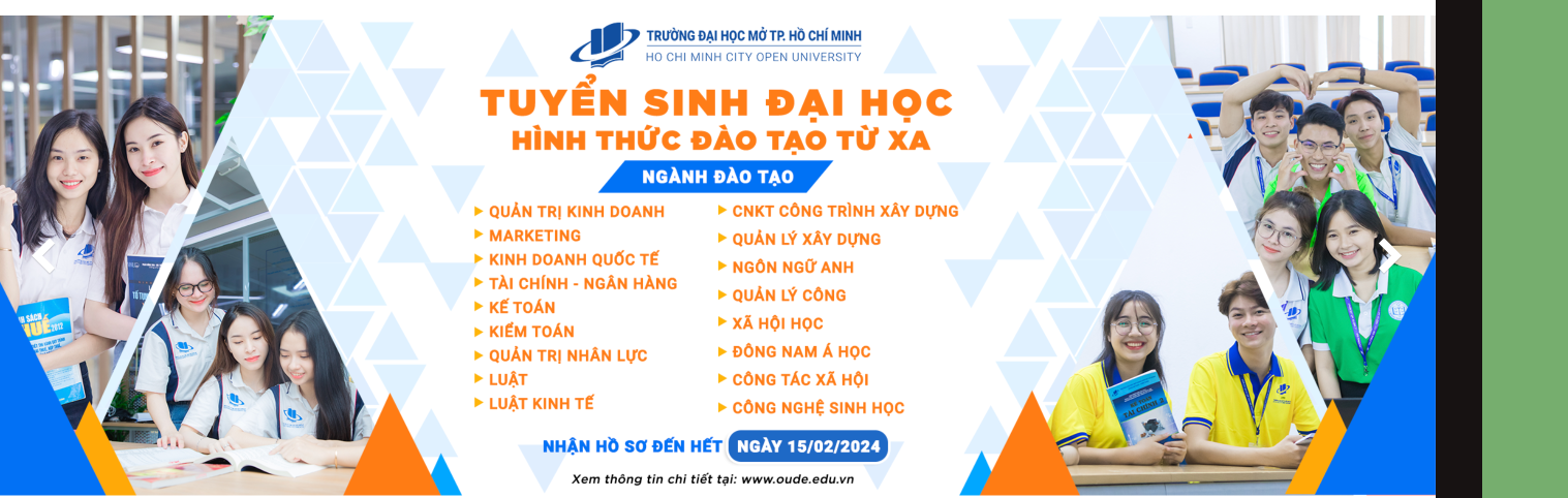 THÔNG BÁO TUYỂN SINH ĐÀO TẠO HỆ TỪ XA NĂM 2024