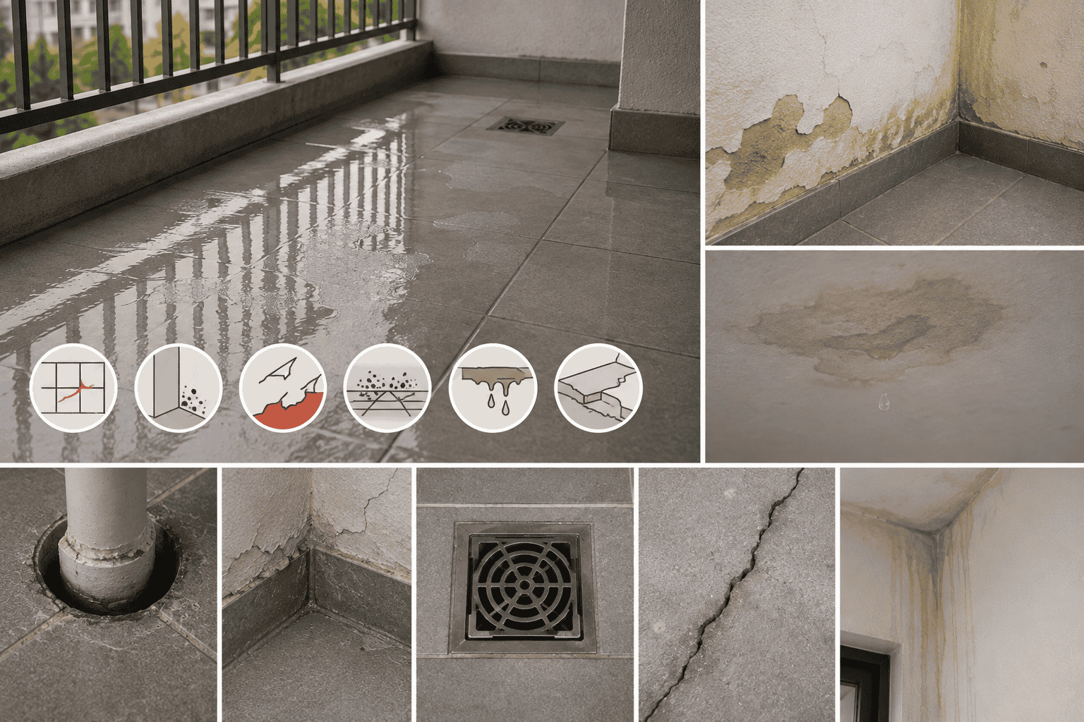 Cách kiểm tra ban công bị thấm nước