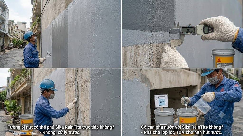 Lỗi thường gặp khi chống thấm tường ngoài trời