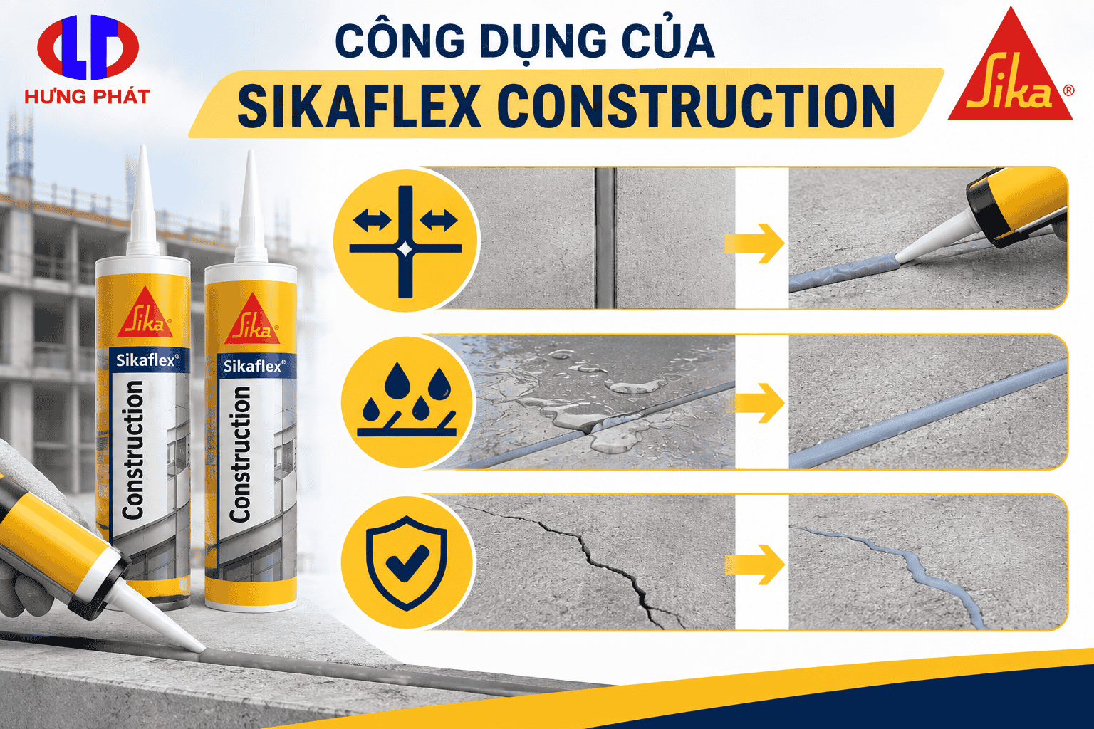 Công dụng của Sikaflex Construction