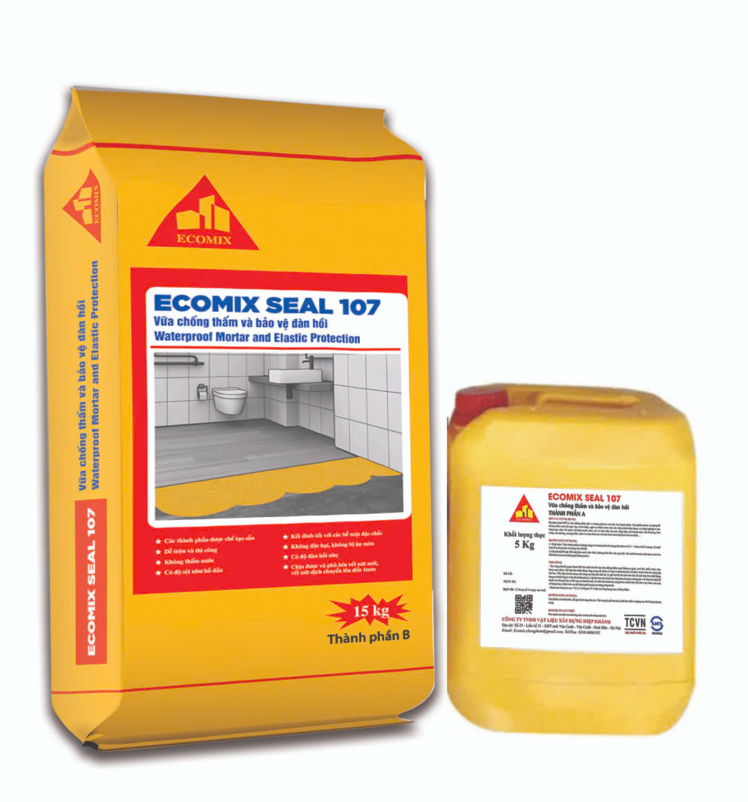 Ecomix Seal 107 – Vữa Chống Thấm Và Bảo Vệ Đàn Hồi