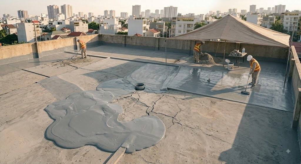 Những lỗi thường gặp khi chống thấm sân phơi