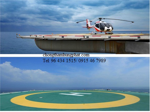 Thi cong son epoxy chống trơn trượt cho bãi đỗ trực thăng