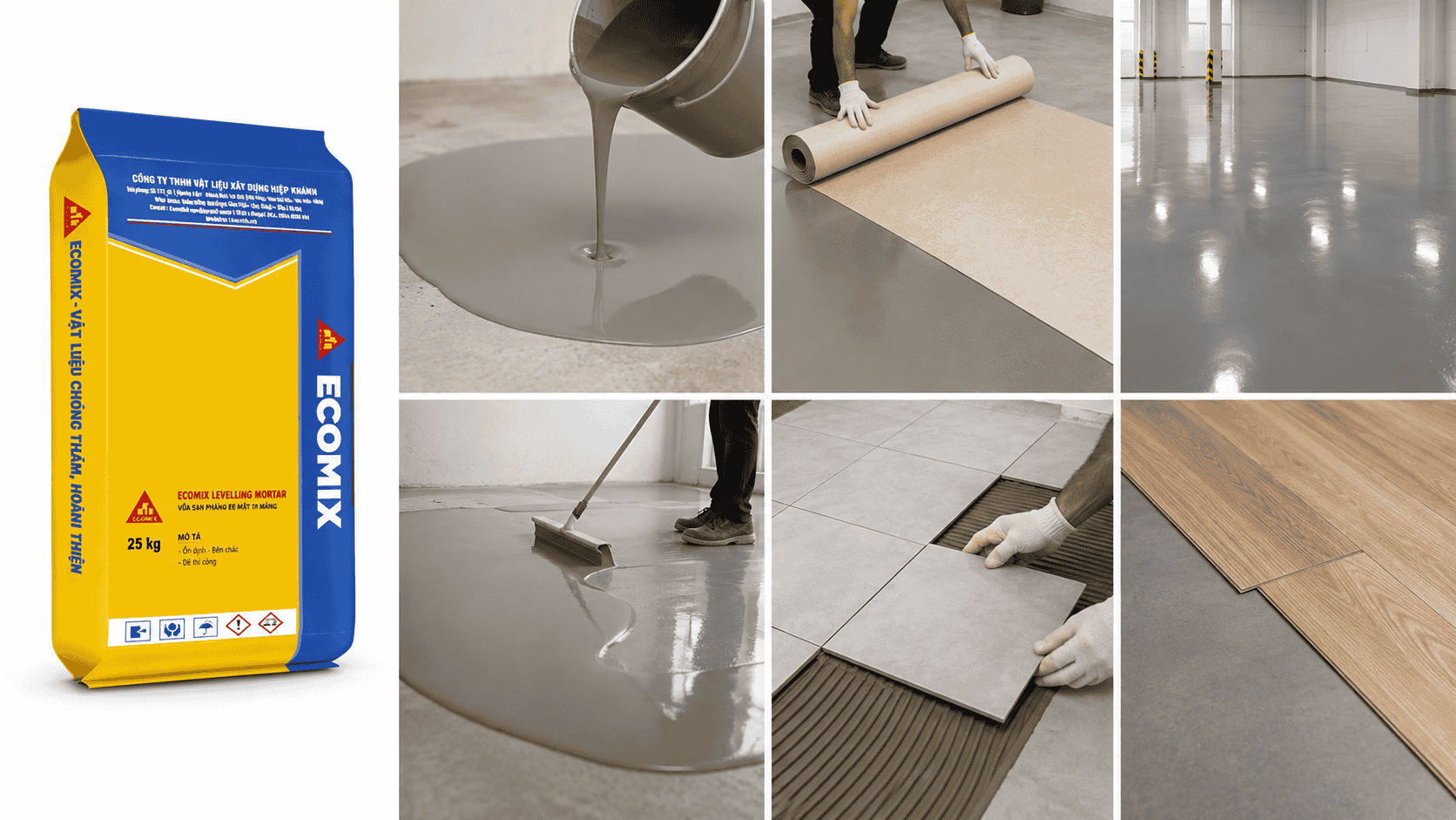 Ứng dụng của Ecomix Leveling Mortar