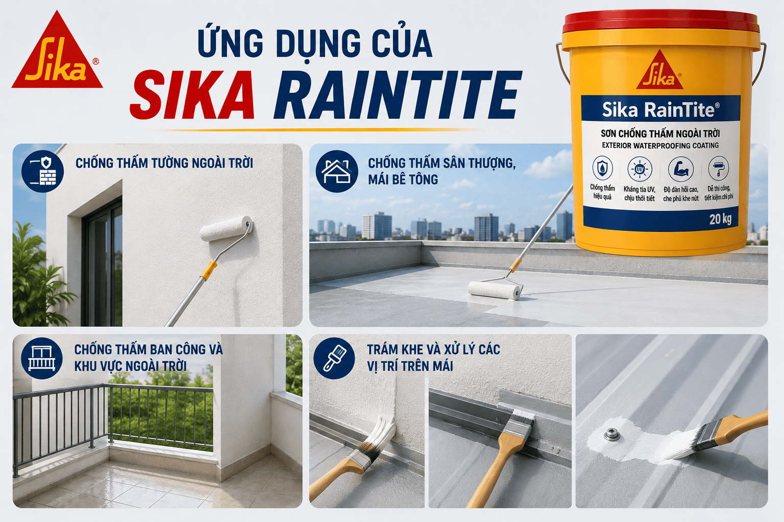 Ứng dụng của Sika RainTite