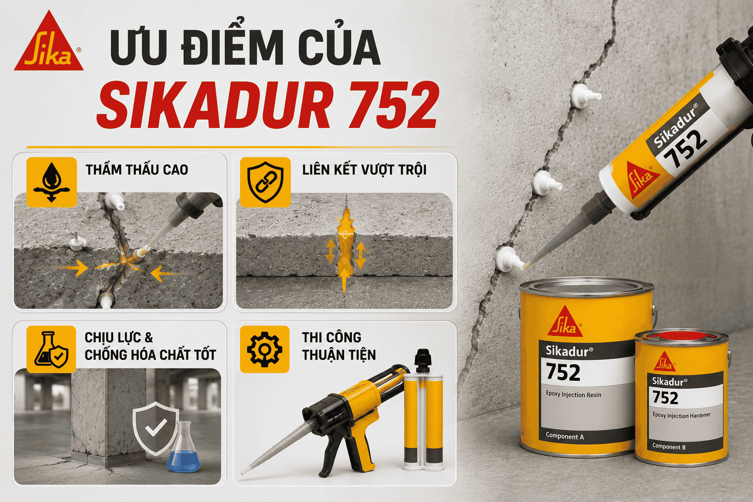 Ưu điểm của Sikadur 752