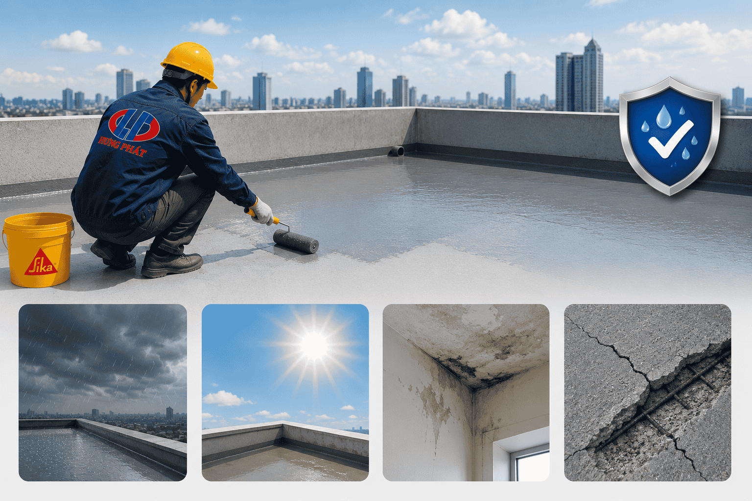 Vì sao cần thi công chống thấm sân thượng?