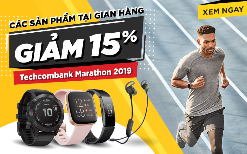 Giảm 15% đồng hồ, tai nghe tại sự kiện Techcombank Marathon HCM 2019