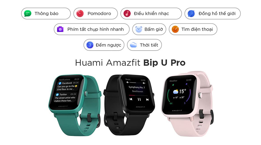 Theo dõi nhịp tim Huami Amazfit Bip U Pro