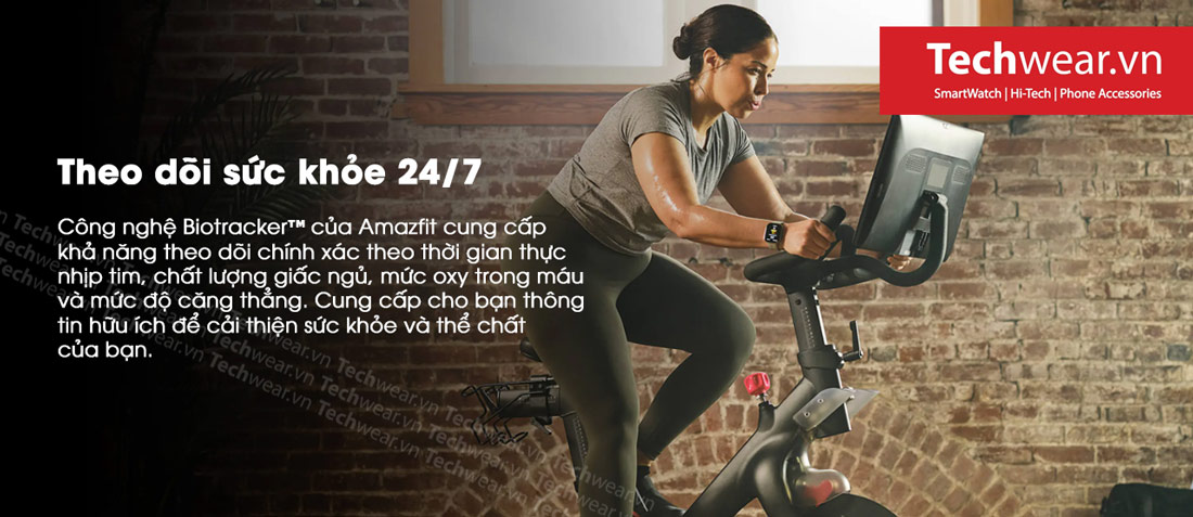 Amazfit Bip 6 theo dõi sức khỏe nhịp tim 24/7