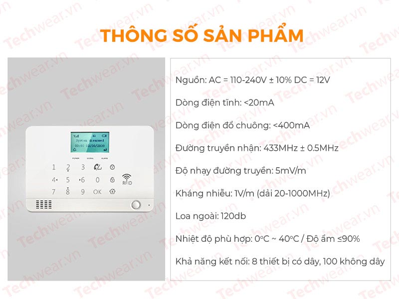 Hệ thống chống trộm dùng sim GSM gọi điện thoại TWYL-007MR1